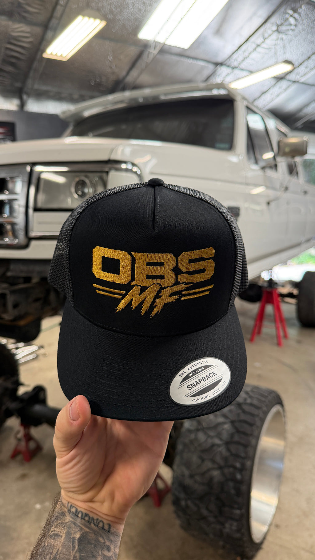 OBS MF Trucker Hat (Gold Letters)