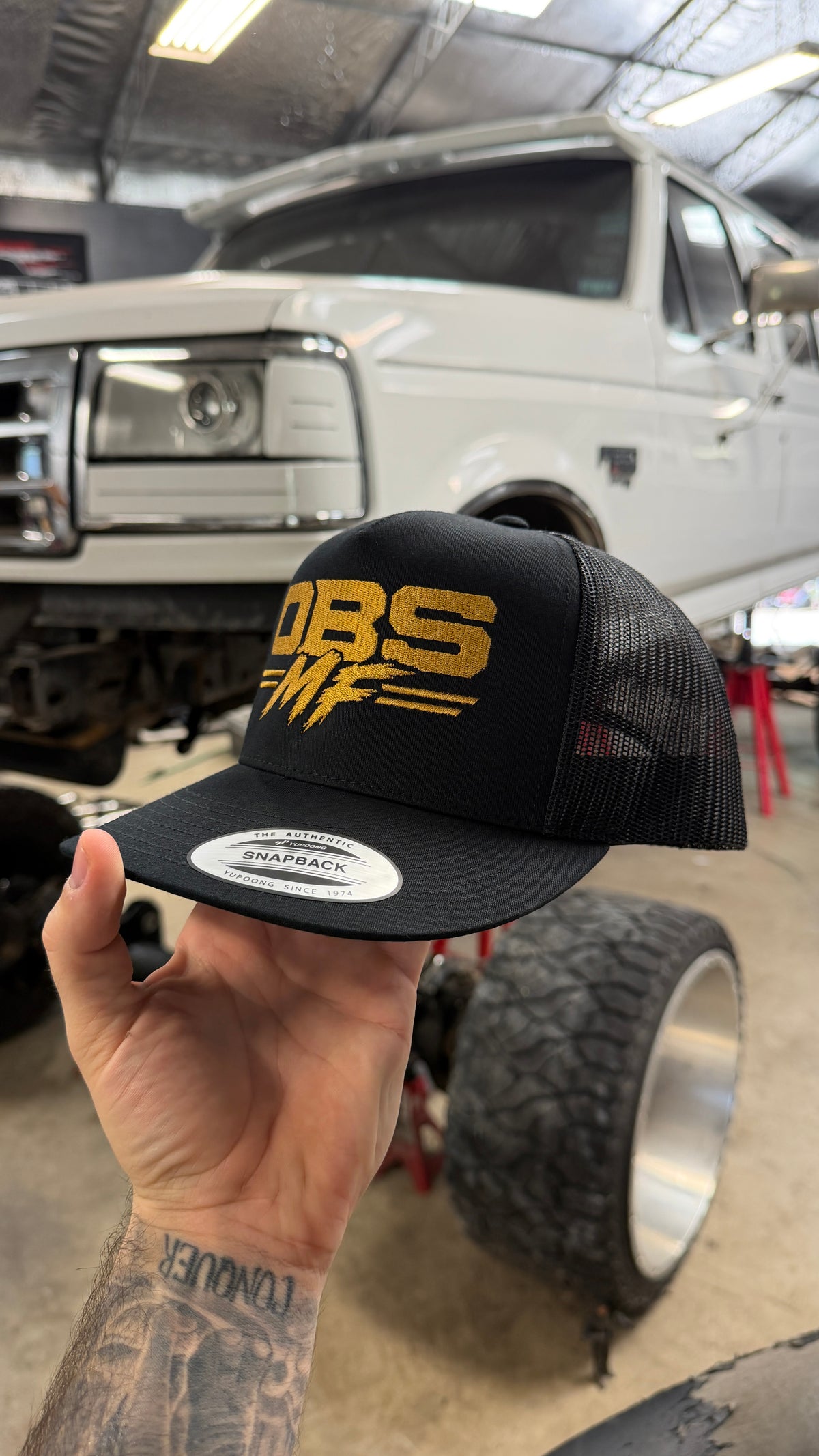 OBS MF Trucker Hat (Gold Letters)