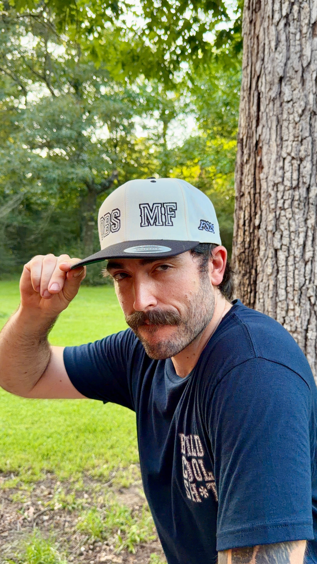 OBS MF Snapback (Black Letters)