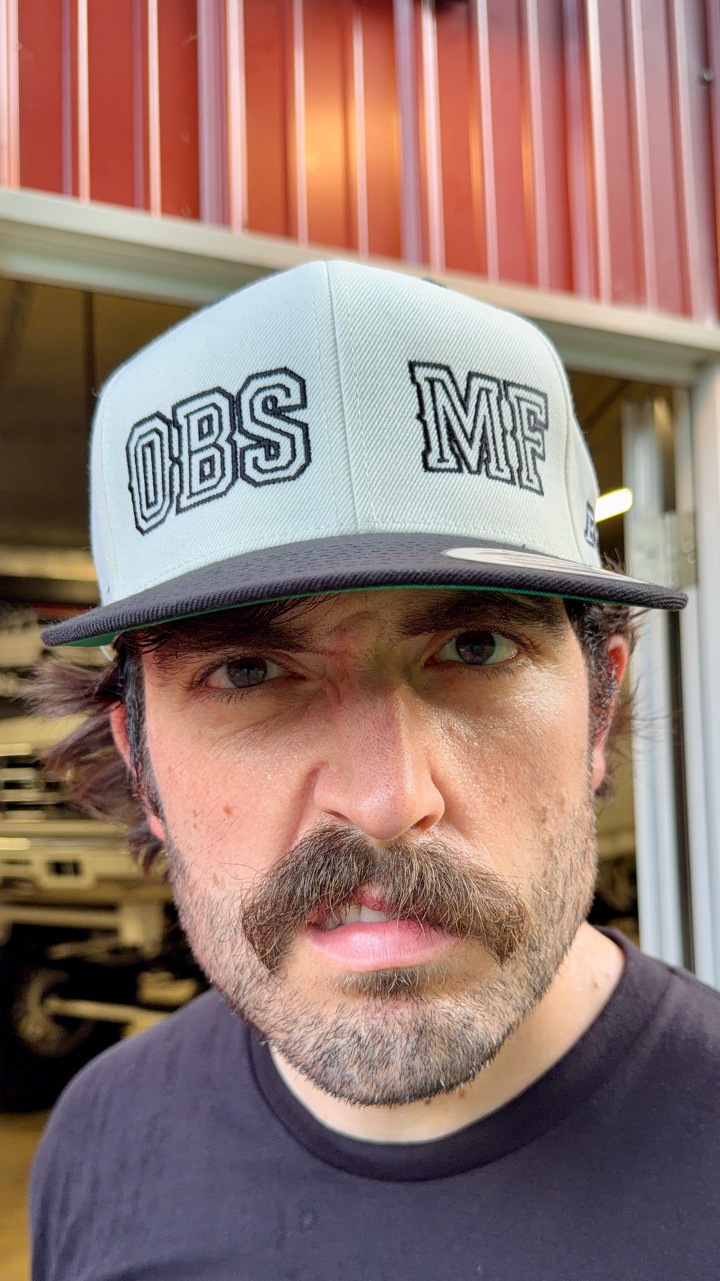 OBS MF Snapback (Black Letters)