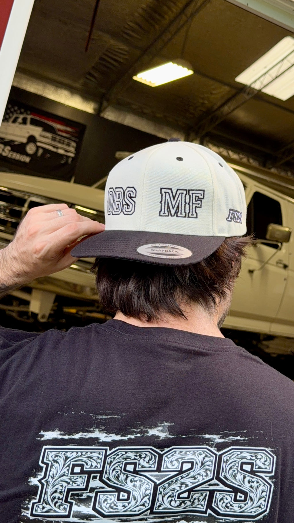 OBS MF Snapback (Black Letters)