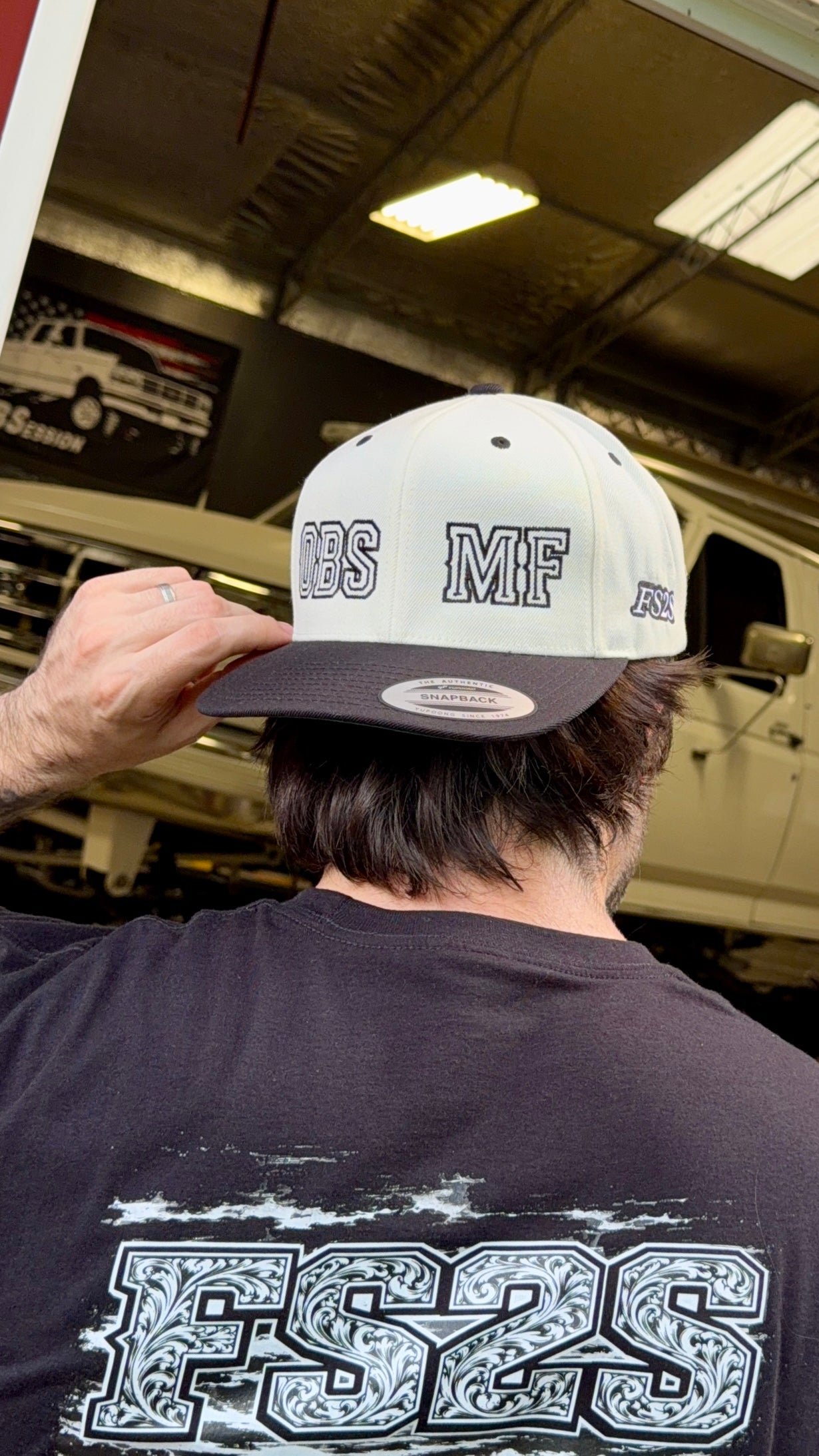 OBS MF Snapback (Black Letters)